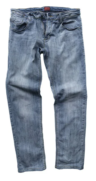 透明感のある背景にジーンズパンツを履いて — ストック写真