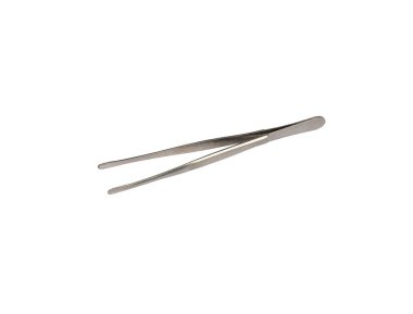 Şeffaf bir arkaplanda izole edilmiş metal cımbız.