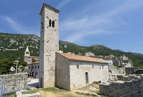 Fianona Chorwacja Lipca 2023 Panoramiczny Widok Wieś — Zdjęcie stockowe
