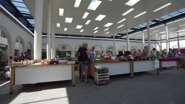 Koper Slovenia Juli 2023 Pemandangan Pasar Terbuka Pusat Kota — Stok Video