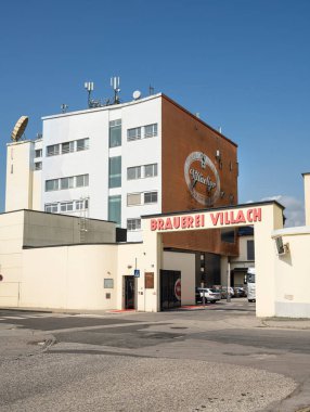 Villach, Austria. July 18 2023. exterior view of the historic Villacher Bier brewery in the city centre