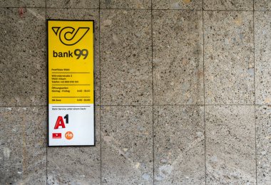 Villach, Austria. July 18 2023. External view of an austrian post office branch in the city centre