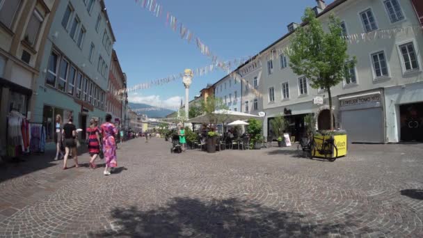 Villach Austria Luglio 2023 Vista Panoramica Una Strada Nel Centro — Video Stock