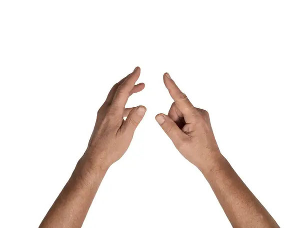Две Мужские Руки Прозрачном Фоне — стоковое фото
