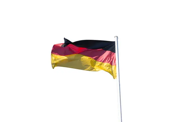 Bandera Alemana Ondeando Sobre Fondo Transparente —  Fotos de Stock