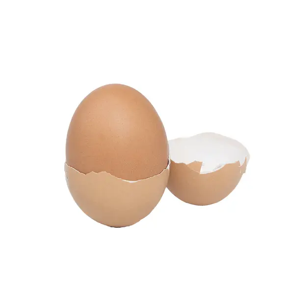 Яйце Розбитою Подвійною Оболонкою Прозорому Фоні — стокове фото