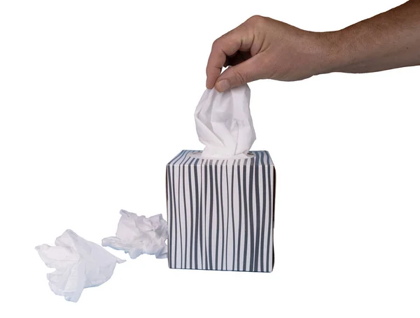 Egy Doboz Papírzsebkendő Átlátszó Háttérrel — Stock Fotó
