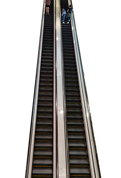 Escalier Roulant Isolé Sur Fond Transparent — Photo
