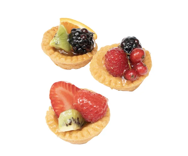 Some Pastries Mixed Fruit White Surface — Stock Photo, Image