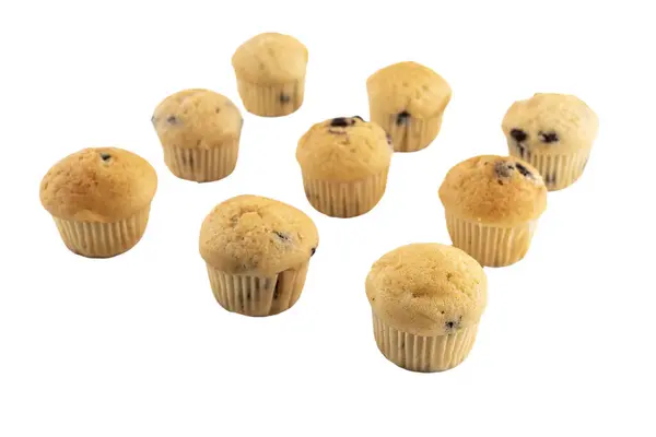 Some Small Chocolate Muffins White Surface Royalty Free Stock Photos