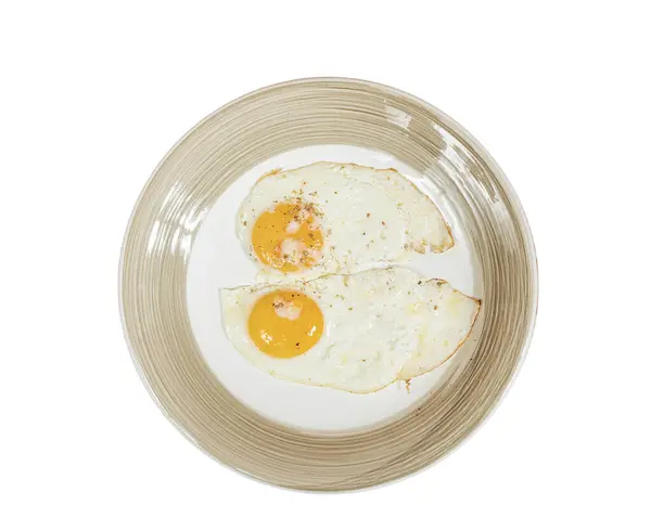 Τηγανητά Αυγά Πιάτο Διαφανές Φόντο — Φωτογραφία Αρχείου