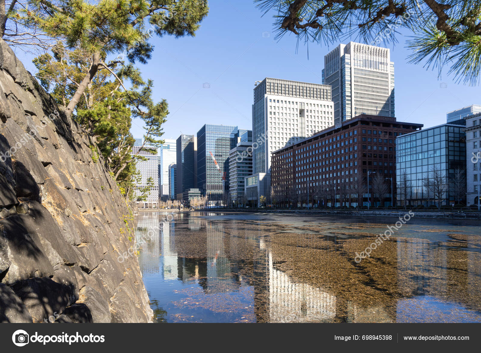 Tokyio Japan January 2024 Water Surrounded Walls Front Gardens Imperial ...