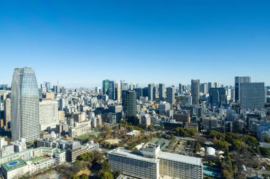 Tokyo, Japonya. 9 Ocak 2024 Tokyo Kulesi 'nden alınan panorama.