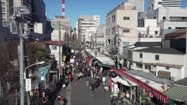 2024년 중심가의 츠키지 근처의 거리에서 사람들 — 비디오