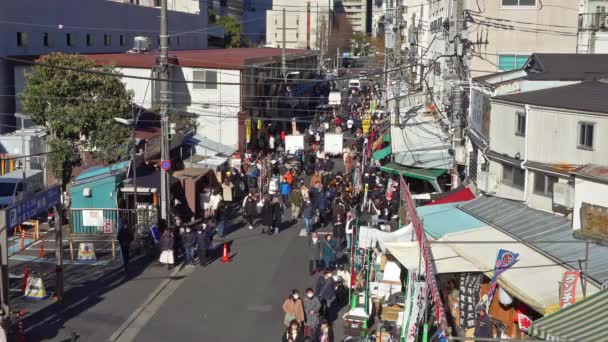 Tokió Japán Január 2024 Emberek Utcán Közel Tsukiji Külső Piac — Stock videók