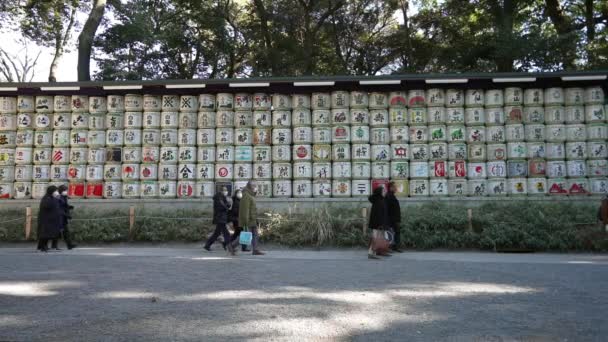 日本东京 2024年1月9日 位于市中心明治寺的明治静室的明治静室 — 图库视频影像
