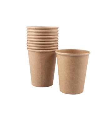 Şeffaf arkaplanda kağıt bardaklar