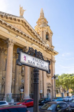 Valletta, Malta, April 03, 2024. The parish church of San Publio in Floriana clipart