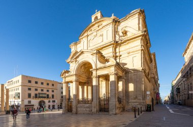 Valletta, Malta, April 03, 2024. Exterior view of the Church of St. Catherine of Alexandria in the city center clipart