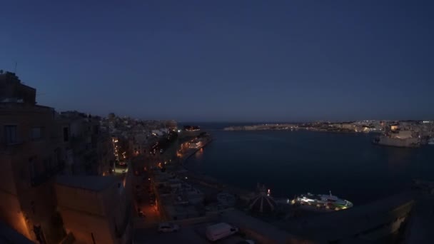Valletta Malta April 2024 Panoramisch Uitzicht Stad Baai Van Grand — Stockvideo