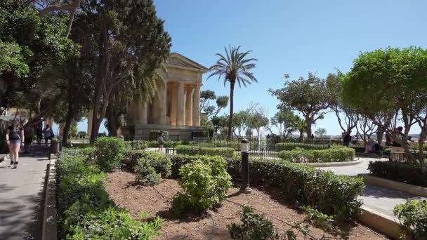 Valeta Malta Abril 2024 Monumento Sir Alexander Ball Barrakka Lower — Vídeos de Stock