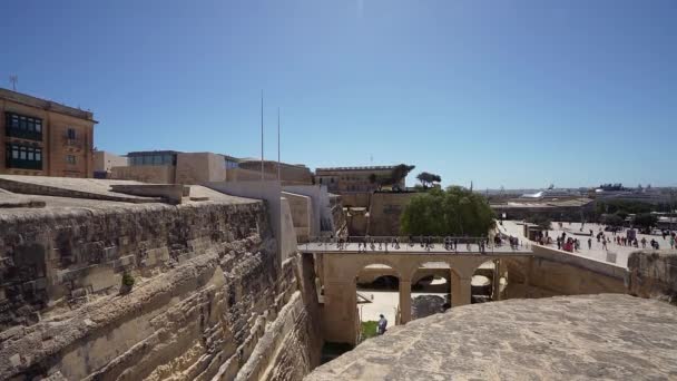 Valletta Malta April 2024 Panoramic View City Gate John Bastion — Stock Video