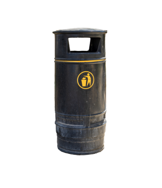 Sokakta bir çöp tenekesi