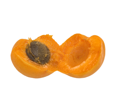 Şeffaf arkaplanda bir kayısı