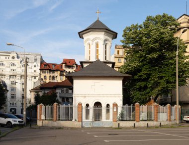 Bükreş, Romanya. 23 Mayıs 2024. Şehir merkezindeki Levhalar Kilisesi