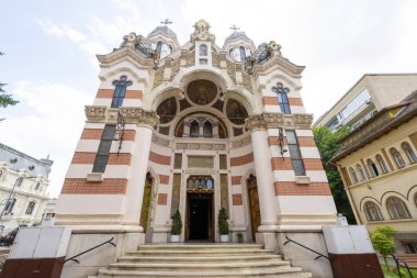 Bükreş, Romanya. 25 Mayıs 2024. Şehir merkezindeki Amzei Kilisesi 'nin dış görünüşü