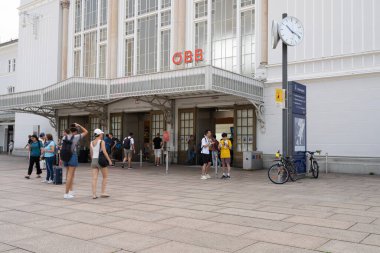 Salzburg, Austria. June 30, 2024. exterior view of the Salzburg railway station clipart