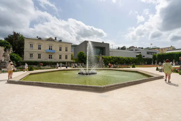stock image Salzburg, Austria. June 30, 2024.   panoramic view of Mirabell Garden in the city cente