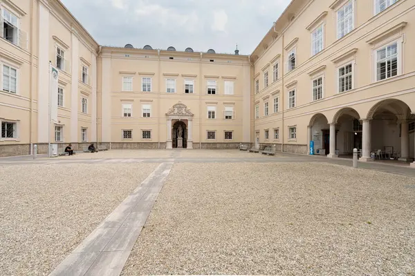 stock image Salzburg, Austria. July 1, 2024.  View of the internal courtyard of the Student Representation Juridicum Salzburg building in the city center