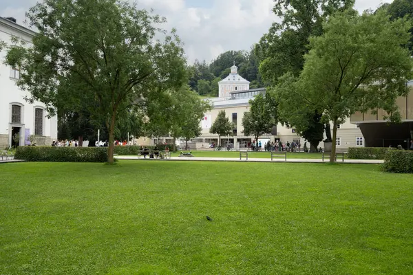 stock image Salzburg, Austria. July 1, 2024. Panoramic view of the Wilhelm-Furtwangler-Garten in the center of town