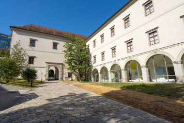 Linz, Austria. August 12, 2024.  inner view of courtyard of the castle  the city center clipart