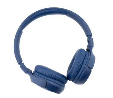 Şeffaf bir arkaplanda mavi kulaklık