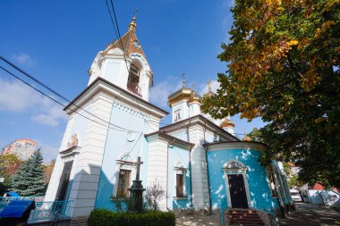 Chisinau, Moldova. October 25, 2024.   the inner courtyard of the Ciuflea Monastery in the city cente clipart