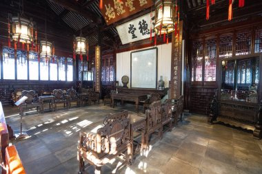 Şangay, Çin. 8 Ocak 2025. Ming Hanedanı 'nın Jiang döneminde inşa edilen Yu bahçesinin iç mimari görüşü (1559)).