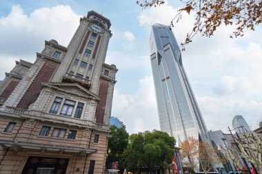 Shanghai, China. January 7, 2025. the facade of the The former Shanghai Race Club building in the city center clipart