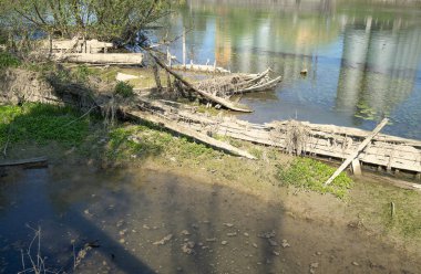 Burci 'nin mezarlığı, 1900' lerin başında İtalya 'nın Treviso kenti yakınlarındaki Sile Nehri' nin bir kıvrımında nehir ticareti için kullanılan tipik Venedik ticaret gemileri.