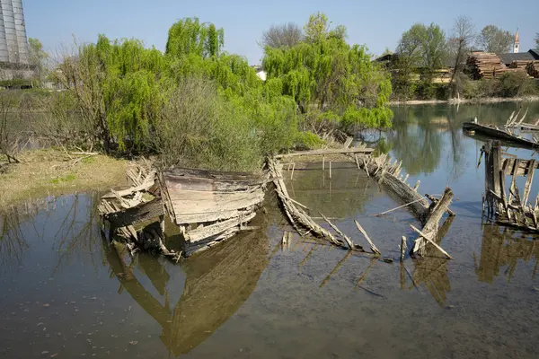Burci 'nin mezarlığı, 1900' lerin başında İtalya 'nın Treviso kenti yakınlarındaki Sile Nehri' nin bir kıvrımında nehir ticareti için kullanılan tipik Venedik ticaret gemileri.
