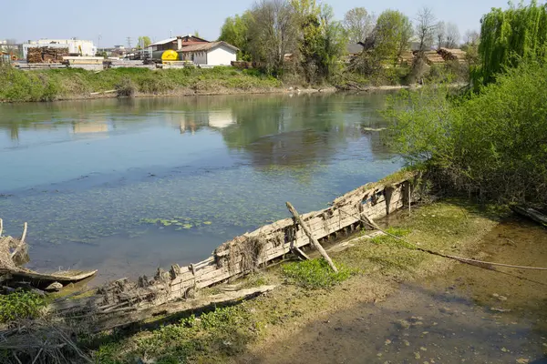 Burci 'nin mezarlığı, 1900' lerin başında İtalya 'nın Treviso kenti yakınlarındaki Sile Nehri' nin bir kıvrımında nehir ticareti için kullanılan tipik Venedik ticaret gemileri.