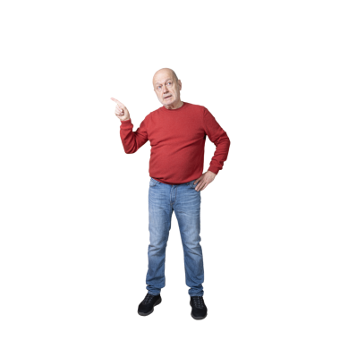 Münakaşa ederken parmağıyla işaret eden bir adam.