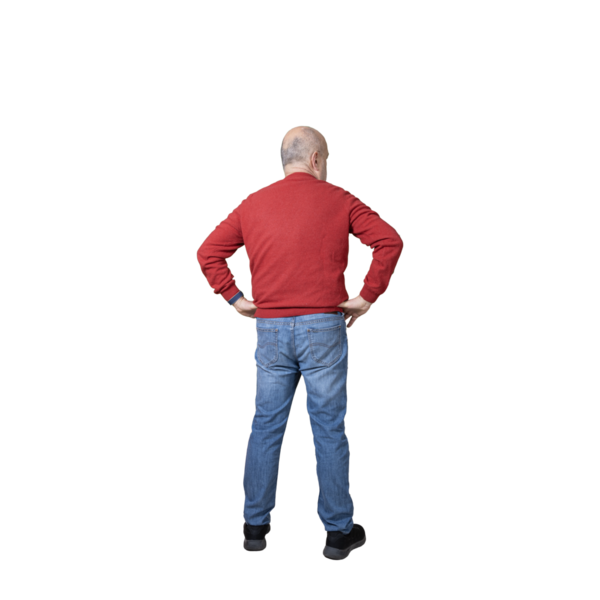 Elleri kalçasında bir adam.