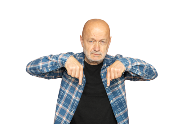 Bir adam şeffaf bir arkaplanda 