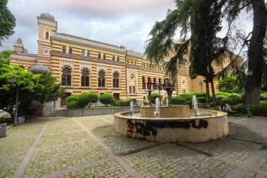 Tiflis, Georgia. 17 Mayıs 2025. Şehir merkezindeki Tiflis Opera ve Bale binasının dış görünüşü.