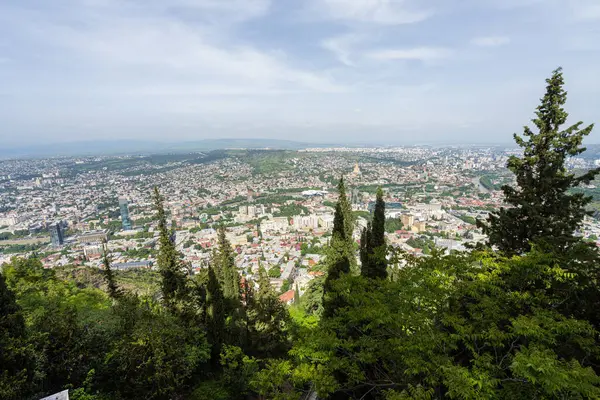 Tiflis, Georgia. 17 Mayıs 2025. Mtatsminda Par 'dan şehrin havadan görüntüsü.