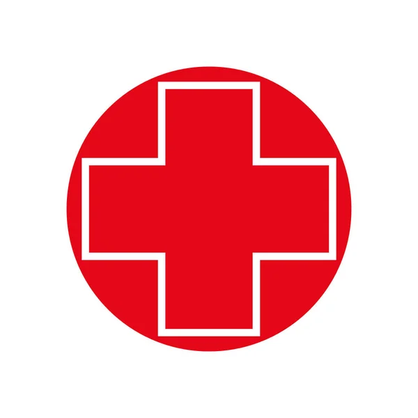 Lékařský Kříž Červeném Kruhu Vektorové Ilustrace — Stockový vektor