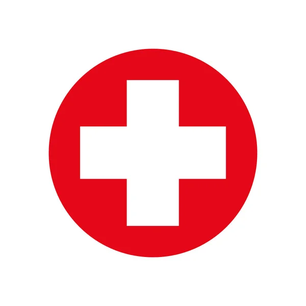Ερυθρός Σταυρός Διανυσματικό Μεμονωμένο Εικονίδιο Ιατρικό Σύμβολο Του Νοσοκομείου Υγείας — Διανυσματικό Αρχείο