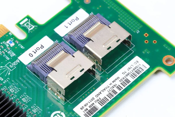 Sluiten Van Sff 8086 Msas Mini Sas Connector Van Disk — Stockfoto